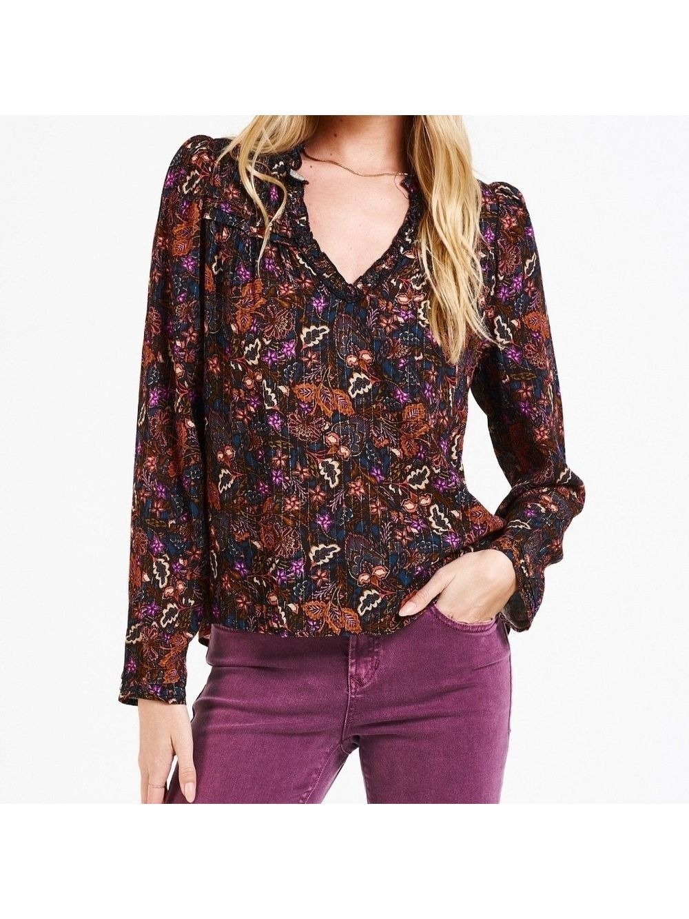 Dear John Multicolor Floral Blouse – Size Small